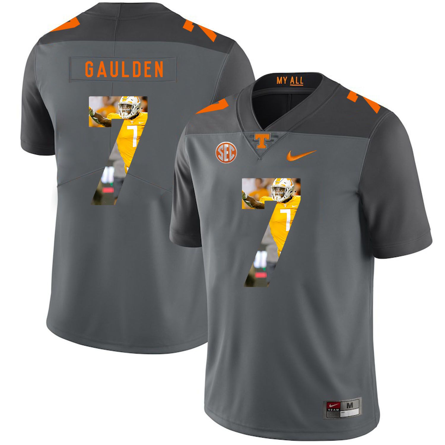 Men Tennessee Volunteers #7 Gaulden Grey Fashion Edition Customized NCAA Jerseys->customized ncaa jersey->Custom Jersey